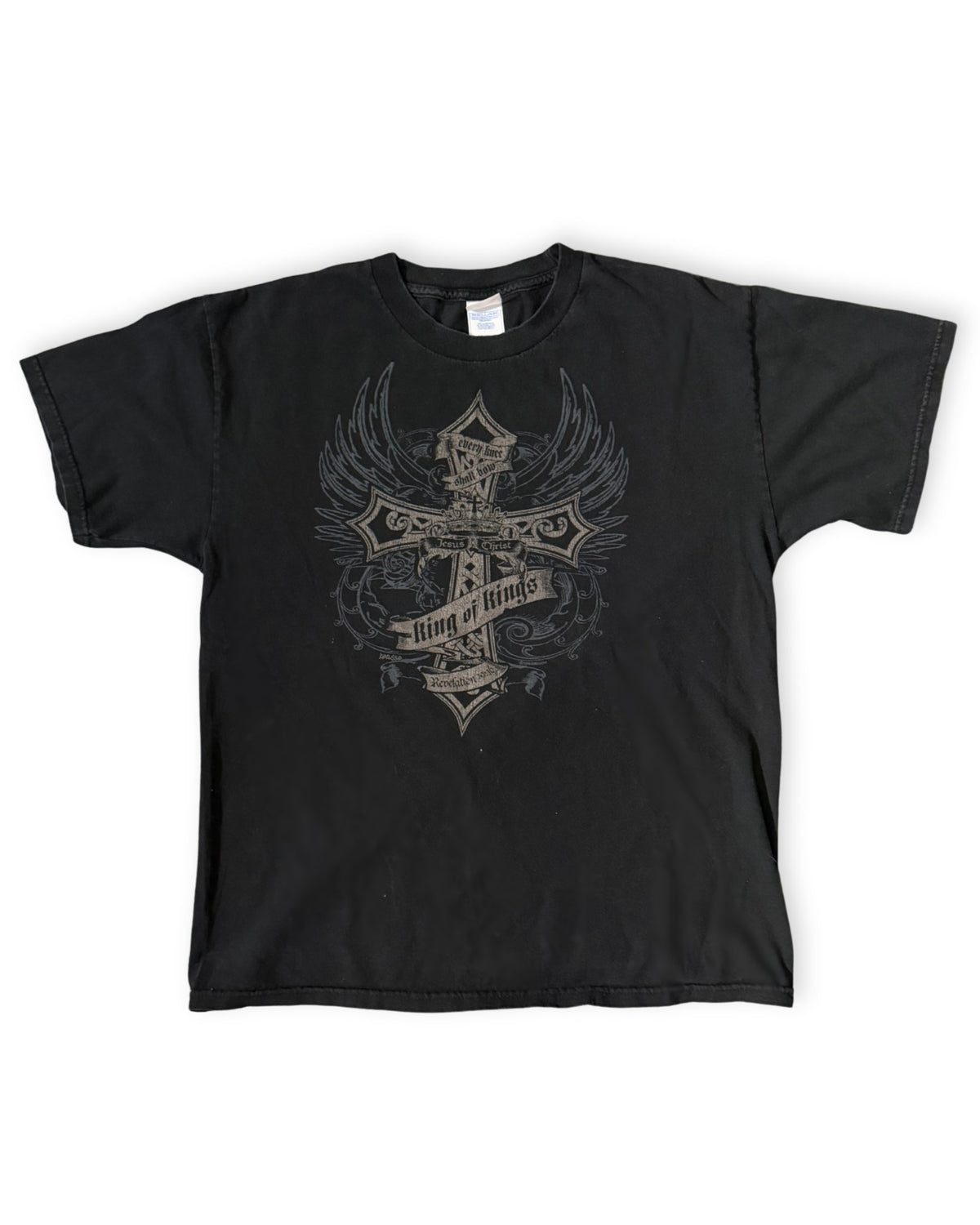 Vintage black Every Knee Shall Bow King of Kings Christian T-shirt